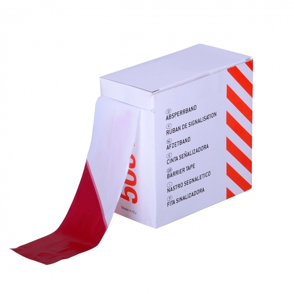 Barrier tape red white 50 m - extremely tear resistant