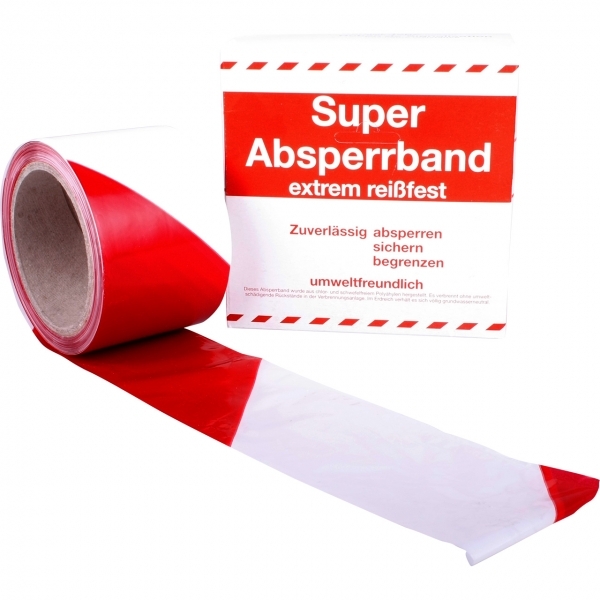Barrier tape red white 100 m - extremely tear resistant